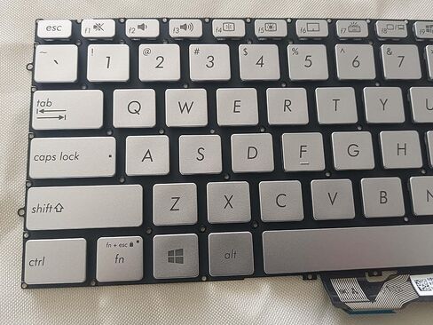 لوحة مفاتيح بديلة جديدة بإضاءة خلفية أمريكية والإنجليزية لجهاز ASUS ZenBook 14 UX431 UX431U UX431F U4500F X431 X431FAC S4500 V431 K431 S431 كمبيوتر محمول فضي مع إضاءة خلفية in Kuwait