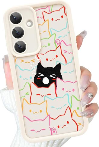 Cute Case for Samsung Galaxy S26 Ultra Case with Stand [ Compatible with MagSafe ] Kawaii Black Cat & Floral & Butterflies Pattern 360 Magnetic Ring Kickstand Phone Cover for Women Girls Boys in Saudi Arabia