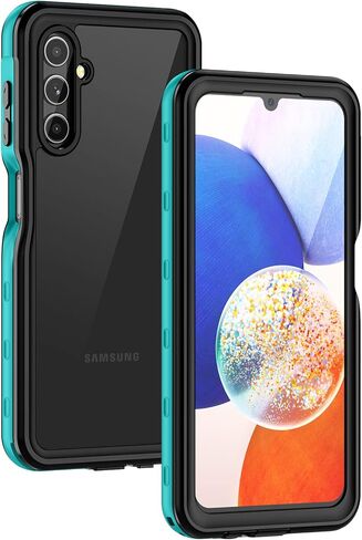 حافظة Lanhiem لهاتف Samsung Galaxy A14 5G، مقاومة للماء والغبار IP68، واقي شاشة مدمج، حافظة هاتف واقية كاملة التحمل لهاتف Galaxy A14 5G، أسود/شفاف in Kuwait