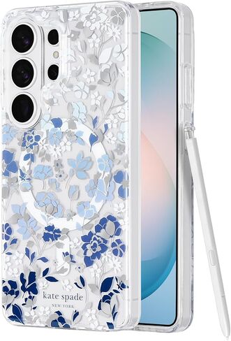 kate spade new york Samsung Galaxy S26 Ultra Case - [Magnetic and Wireless Charging] - Designer Phone Case - Flowerbed Blue Gems in Kuwait