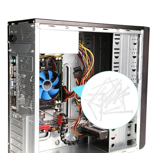 Cabilock 20pcs الاهتزاز الحد من حالة الكمبيوتر مروحة تركيب مسامير سيليكون المطاط برشام مجموعة لتبريد الكمبيوتر، دبابيس بيضاء قصيرة طويلة امتصاص الصدمات لتجميع الكمبيوتر DIY in Kuwait