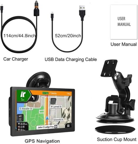 Truck GPS Navigation 9" for Truck & RV Drivers – Custom Routing by Size & Weight, Free Lifetime Map Updates, Voice Directions, Speed Alerts, Lane Assist, Offline GPS System in Saudi Arabia