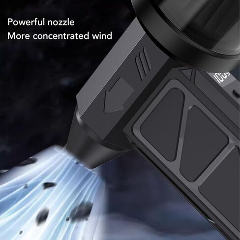 100000RPM Electric Air Duster, Brushless Cordless Rechargeable Air Blower with Digital Display 4 Speed Adjustments and LED Light, for Dust Removal in Kuwait