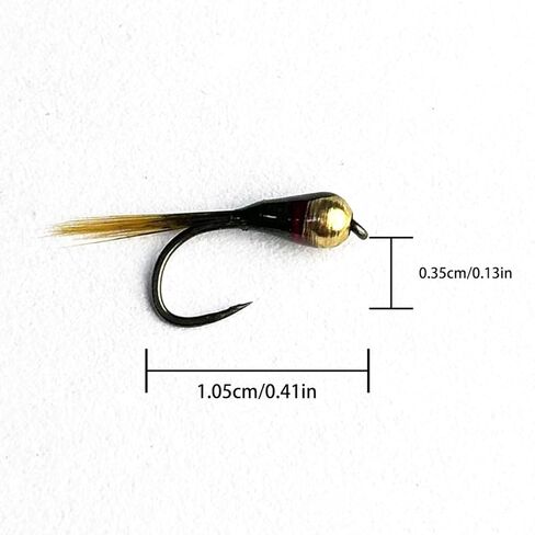 6pcs Tungsten Perdigon Nymph Fly Fishing Lures, Fast Sinking Euro Nymphs for Trout & Grayling, Barbless Jig Bead Head Flies in Kuwait