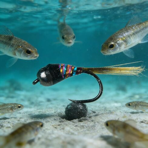 6pcs Tungsten Perdigon Nymph Fly Fishing Lures, Fast Sinking Euro Nymphs for Trout & Grayling, Barbless Jig Bead Head Flies in Kuwait