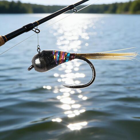 6pcs Tungsten Perdigon Nymph Fly Fishing Lures, Fast Sinking Euro Nymphs for Trout & Grayling, Barbless Jig Bead Head Flies in Kuwait