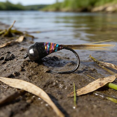 6pcs Tungsten Perdigon Nymph Fly Fishing Lures, Fast Sinking Euro Nymphs for Trout & Grayling, Barbless Jig Bead Head Flies in Kuwait