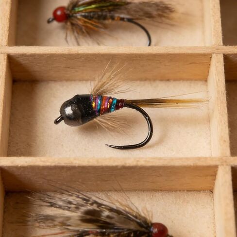 6pcs Tungsten Perdigon Nymph Fly Fishing Lures, Fast Sinking Euro Nymphs for Trout & Grayling, Barbless Jig Bead Head Flies in Kuwait