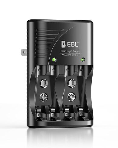 EBL Smart Rapid AA AAA Charger for AA AAA 9V Rechargeable Batteries Ni-MH Ni-CD Rechargeable Batteries in Kuwait