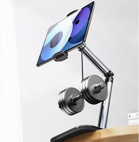 حامل تابلت يونسيتي يدور 360 درجة، حامل هاتف قابل للطي للهواتف اللوحية مقاس 4.7 إلى 12.9 بوصة، مع قاعدة قوية من سبائك الألومنيوم ووسادة مضادة للانزلاق in Kuwait