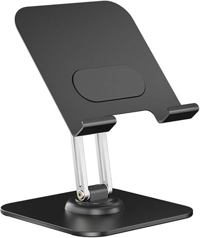 SUNGOOYUE Foldable Tablet Stand, 360 Degree Rotating Adjustable Aluminum Alloy Desktop Phone Holder with Anti Slip Silicone Pads, for Pro 12.9in 11in Air Tab Home Kitchen (Black) in Saudi Arabia