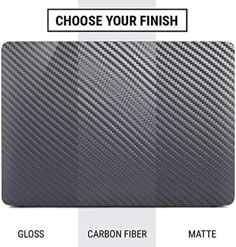 غلاف كمبيوتر محمول من Skinit متوافق مع جهاز MacBook Air 13in (2020) بتصميم أصلي من ألياف الكربون الفضية in Kuwait
