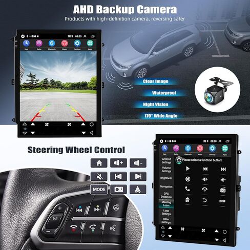 [4G+64G] ستيريو سيارة Android 15 لسيارة Ford Fiesta 2009-2016 مع CarPlay Android Auto، راديو سيارة بشاشة لمس 9.7 بوصة مع رابط مرآة WiFi/GPS، بلوتوث، FM/RDS، SWC EQ+كاميرا احتياطية in Kuwait