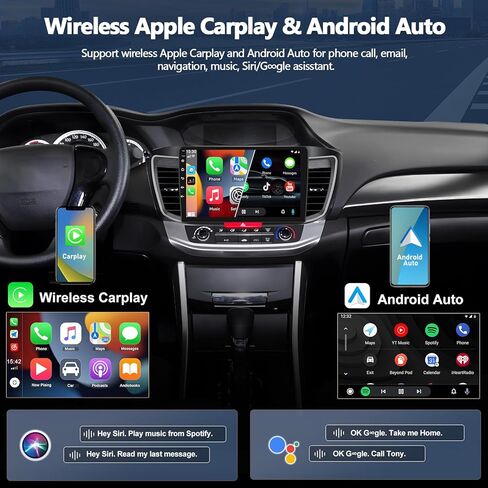 CAMECHO 4G+64G for Honda Accord 2013-2016 (w/o OEM Screen) Android 15 Car Stereo with Wireless CarPlay Android Auto 10" 1280 * 720 Touch Screen Head Unit with GPS Bluetooth 5.0 32EQ FM Backup Camera in Kuwait