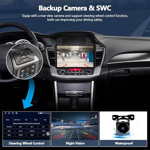 CAMECHO 4G+64G for Honda Accord 2013-2016 (w/o OEM Screen) Android 15 Car Stereo with Wireless CarPlay Android Auto 10" 1280 * 720 Touch Screen Head Unit with GPS Bluetooth 5.0 32EQ FM Backup Camera in Kuwait