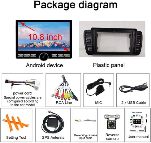 8 Core 4+64GB for Subaru Legacy Outback Radio 2004-2009 Android 15 Car Stereo 10.8" Touchscreen Wireless Carplay Android Auto DSP Bluetooth GPS Navigation FM with Free Reverse Camera in Kuwait