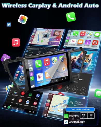 ستيريو سيارة 4G+128G لسيارة Kia Carnival Sedona 2014 2015 2016 2017 2018 2019 مع Carplay اللاسلكي وAndroid Auto - راديو بشاشة لمس 9 بوصة Android 15 مع EQ/5G WiFi/GPS/SWC، كاميرا الرؤية الخلفية AHD in Kuwait
