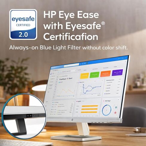 شاشة HP Series 5 مقاس 24 بوصة بدقة FHD، ومعدل تحديث 100 هرتز، وشاشة IPS بدقة 1080 بكسل مع تباين 1500:1، وسطوع 300 شمعة في المتر المربع، و99% sRGB وEyesafe، سهولة العين المعتمدة، وتعديل الإمالة، ومنافذ HDMI وVGA in Kuwait