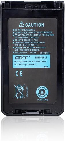 QYT KNB-57L 7.4V 2000mAh Battery for Kenwood TK-2140 TK-2160 TK-2360 TK-3140 TK-3170 NX-220 NX-320 TK-3360 TK-3160,Replaceable and Rechargeable Walkie Talkie Li-Ion Battery in Kuwait