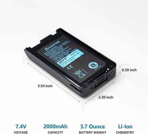 QYT KNB-57L 7.4V 2000mAh Battery for Kenwood TK-2140 TK-2160 TK-2360 TK-3140 TK-3170 NX-220 NX-320 TK-3360 TK-3160,Replaceable and Rechargeable Walkie Talkie Li-Ion Battery in Kuwait