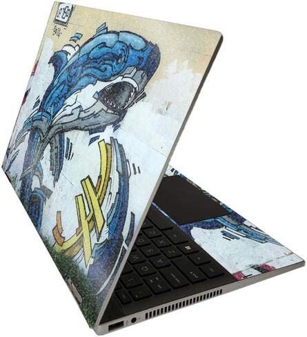 غلاف لامع لامع من MightySkins لجهاز HP Pavilion x360 14 بوصة (2020) - Robo Shark | لمسة نهائية لامعة واقية ومتينة شديدة اللمعان | سهلة التطبيق والإزالة وتغيير الأنماط | صنع في الولايات المتحدة الأمريكية in Kuwait