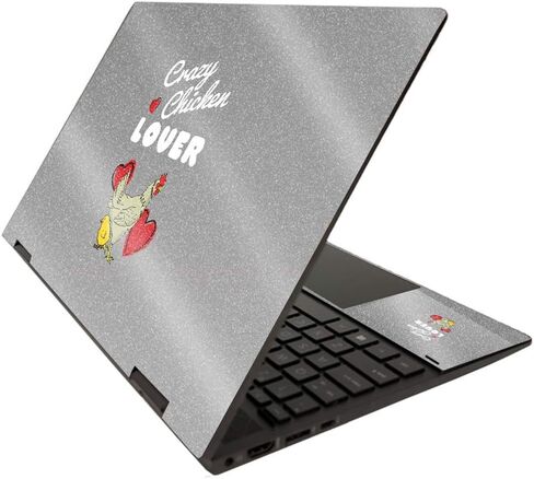 MightySkins Glossy Glitter Skin for HP Envy x360 15" (2020) - Crazy Chicken Lover | Protective, Durable High-Gloss Glitter Finish | Easy to Apply, Remove, and Change Styles | Made in The USA in Kuwait