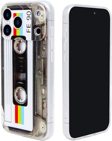 Compatible with iPhone 17 Pro Cassette case,Unique Retro Mixtape Design Soft Cool Tape Music Phone Cover for Apple iPhone 17 Pro White in Kuwait