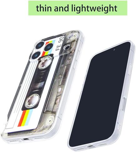Compatible with iPhone 17 Pro Cassette case,Unique Retro Mixtape Design Soft Cool Tape Music Phone Cover for Apple iPhone 17 Pro White in Kuwait