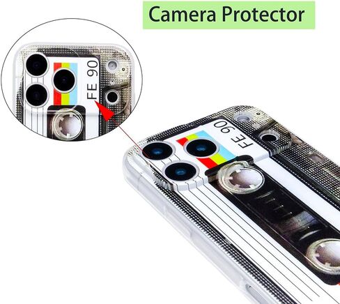 Compatible with iPhone 17 Pro Cassette case,Unique Retro Mixtape Design Soft Cool Tape Music Phone Cover for Apple iPhone 17 Pro White in Kuwait
