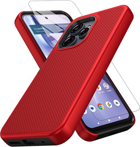 for BLU View Speed Ultra 5G Case, with Screen Protector, Dual Layer Shockproof Protective (Black) in Kuwait