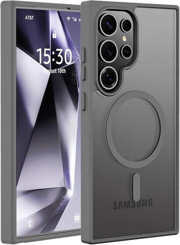 Hualele Magnetic for Samsung Galaxy S26 Ultra Case, Compatible with MagSafe, Military Grade Dropproof Translucent Matte Back Full Camera Protection Slim Phone Case for S26 Ultra,Black in Kuwait