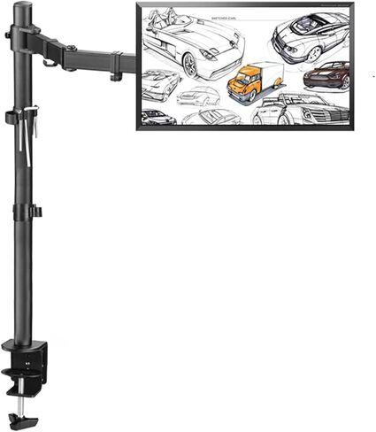 Monitor Desk Mount Monitor Mount Stand Long Single Monitor Desk Mount, 31.4 Inches Height Adjustable Monitor Stand Fits 10 to 27 Inch Screens,Holds Up to 21.8Lbs Computer in Kuwait