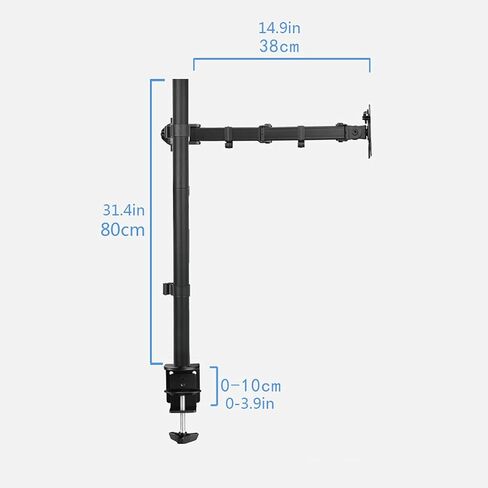 Monitor Desk Mount Monitor Mount Stand Long Single Monitor Desk Mount, 31.4 Inches Height Adjustable Monitor Stand Fits 10 to 27 Inch Screens,Holds Up to 21.8Lbs Computer in Kuwait