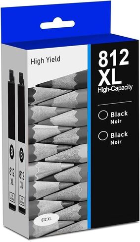 812XL Black Ink Cartridges Remanufactured for epson 812xl Ink cartridges Combo Pack Work with Work for EPSON WF-7840 WF-7820 WF-7310 EC-C7000 Printers(2 Black) in Kuwait