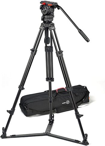 حامل ثلاثي من الألومنيوم Sachtler ENG 75/2 D مع رأس سائل FSB 4، يتضمن مفرشة أرضية SP 75 وحقيبة DV 75 S، حمولة رأس 8.8 رطل in Kuwait