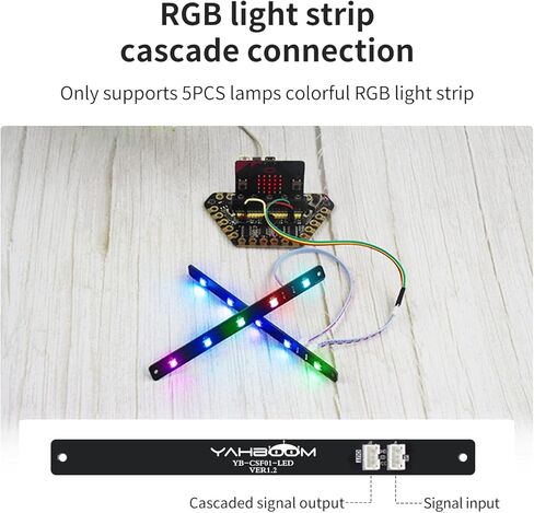 Yahboom LED Strip Light Programmable WS2812 DC 5V PH2.0 RGB Full Color-Driven Compatible with Raspberry Pi Pico Arduino Microbit STM32 ESP32 5 Bit 4PCS 14 Bit 2PCS in Kuwait