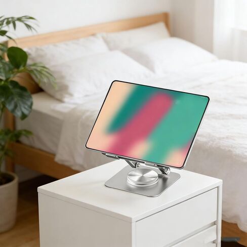 حامل تابلت POCREATION، حامل تابلت دوار 360 درجة قابل للتعديل، قاعدة معدنية صلبة مرجحة لجميع الأجهزة اللوحية 13 بوصة in Kuwait