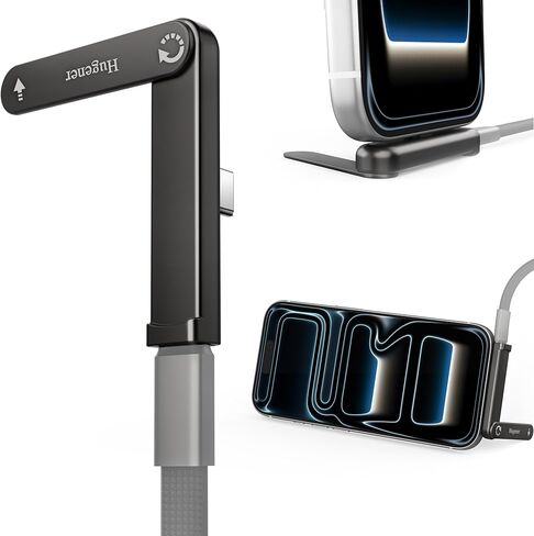 Hugener USB C Phone Charger Stand, 240W Fast Charging Extended Tip Stand(Cable is NOT Included), 360° Rotatable Invisible Type C Charger for Desk and Travel, Support Vertical & Horizontal Angles in Kuwait