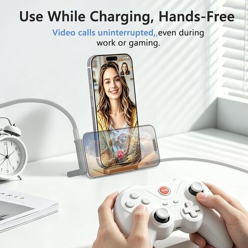 Hugener USB C Phone Charger Stand, 240W Fast Charging Extended Tip Stand(Cable is NOT Included), 360° Rotatable Invisible Type C Charger for Desk and Travel, Support Vertical & Horizontal Angles in Kuwait