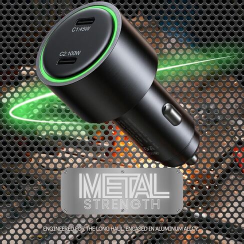 [Esoulk] 145W Fast USB C Car Charger, Dual PD Car Charger Adapter with 100W + 45W Ports, Cigarette Lighter USB Charger for iPhone, Samsung, Laptop in Kuwait