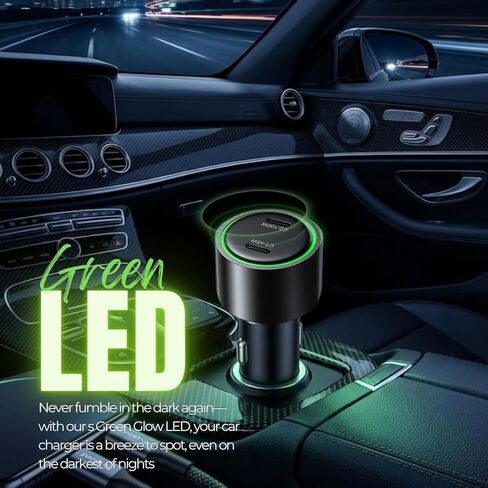 [Esoulk] 145W Fast USB C Car Charger, Dual PD Car Charger Adapter with 100W + 45W Ports, Cigarette Lighter USB Charger for iPhone, Samsung, Laptop in Kuwait