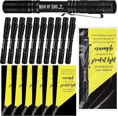 Coume 30 Sets Fathers Day Flashlight Gift Bulk for Church Man of God Small Pocket Flashlight with Motivational Bible Verse Cards Christian Religious Thank You Gifts for Men Dad Husband in Kuwait