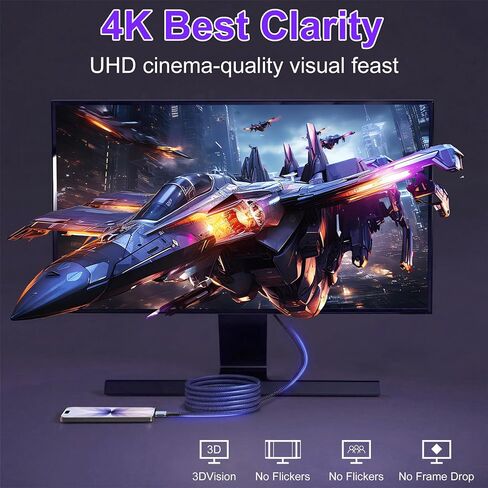 كابل 20FT/6M USB-C إلى USB-C 20 جيجابت في الثانية، شحن سريع 240 وات PD، فيديو 4K@60 هرتز، سلك كابل USB-C طويل مجدول من النايلون لأجهزة MacBook وiPad وiPhone 15/16/17 in Kuwait