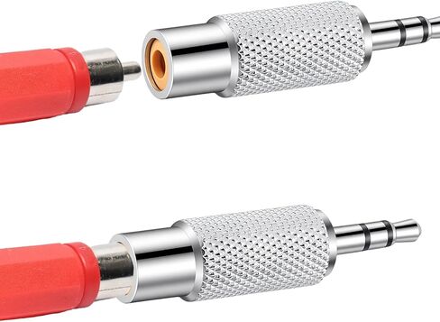 2 حزم RCA ذكر إلى 3.5 مم ستيريو، RCA إلى 3.5 مم محول فضي 3 أقطاب 1/8 بوصة قابس ستيريو in Kuwait