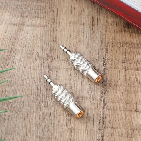 2 حزم RCA ذكر إلى 3.5 مم ستيريو، RCA إلى 3.5 مم محول فضي 3 أقطاب 1/8 بوصة قابس ستيريو in Kuwait