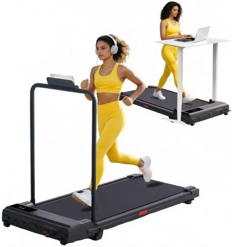 Foldable Treadmills for Home with Handles, Portable Folding Walking Pad Treadmills for Home Small, 3.0HP Walking Pads with Handle Bar, Small Electric Treadmill with LED Display, 320LBS in Saudi Arabia