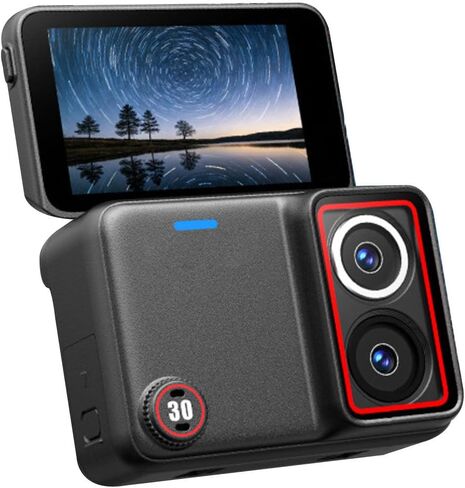 8KDualLensActionCamerawith2.51InchFlipTouchScreen48MP6AxisStabilizationHorizonLevelingforDivingCyclingVloggingSportsEnthusiastsABSMaterial in Kuwait