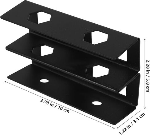 TEHAUX Desk Metal Laptop Bracket Double Layer Mount with Screws, Universal Black Laptop Holder and Keyboard Storage Stand for Office Workspace Organization in Kuwait
