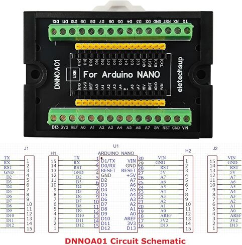 DNNOA01 Nano V3.0 DIN لوحة توسيع السكك الحديدية للمنزل الذكي Arduino PLC - وحدة محول كتلة طرفية فعالة (مع غلاف) in Kuwait