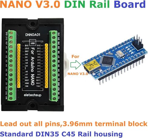 DNNOA01 Nano V3.0 DIN لوحة توسيع السكك الحديدية للمنزل الذكي Arduino PLC - وحدة محول كتلة طرفية فعالة (مع غلاف) in Kuwait